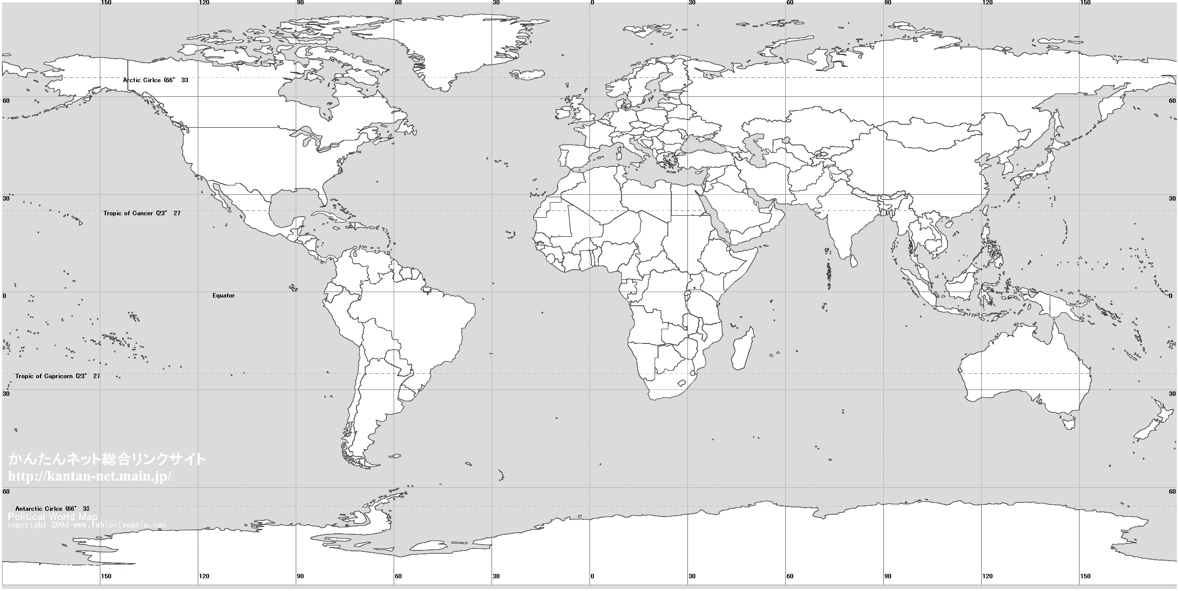 Very large Blank World Map by BristolStories.org